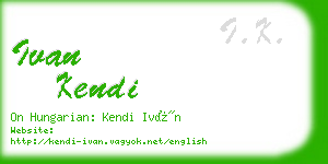 ivan kendi business card